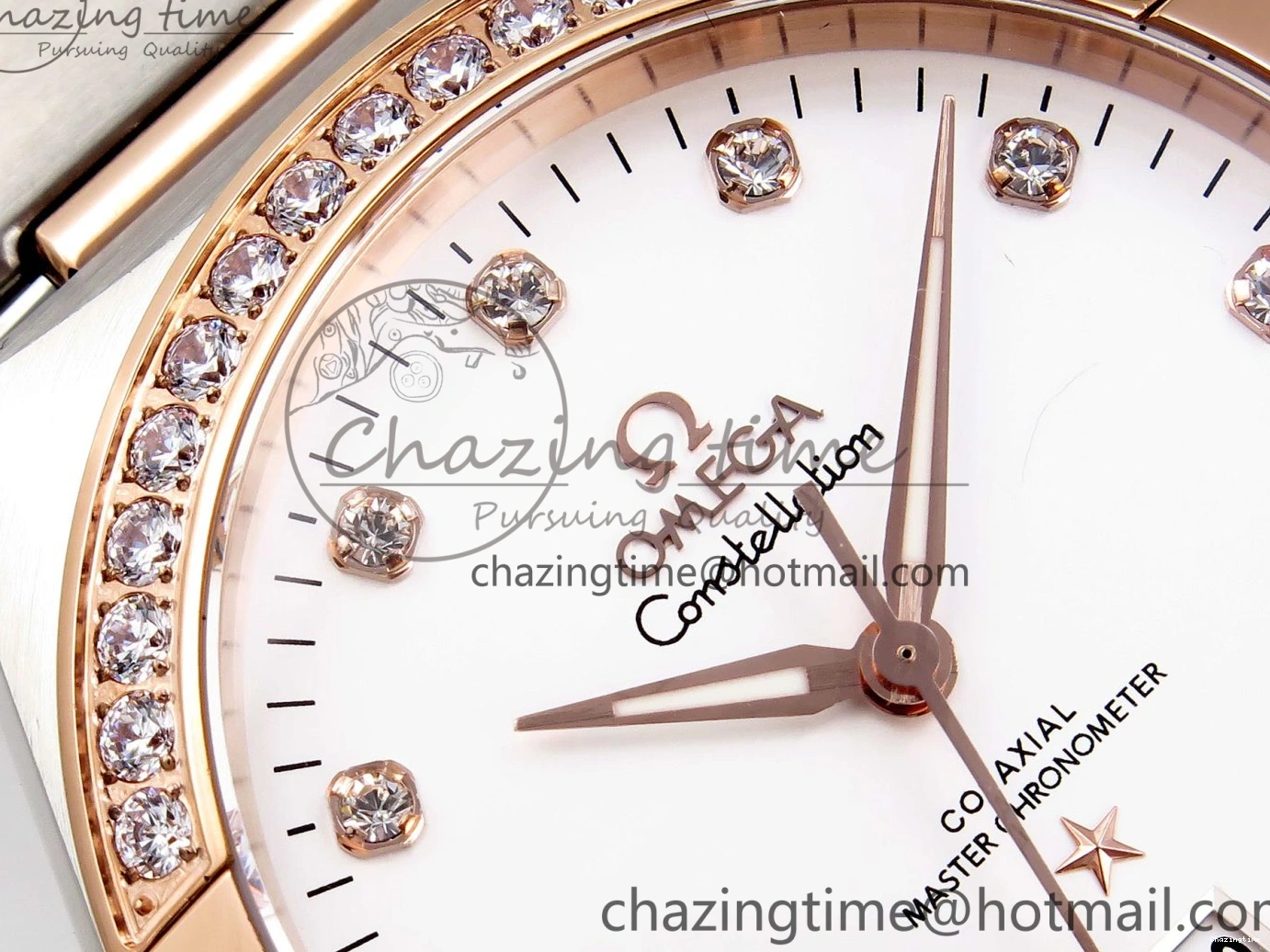 1231 Lightweight Constellation 39mm SS RG Diamonds Bezel ASWF 1:1 Best Edition White Diamonds Dial on SS RG Bracelet A 7774